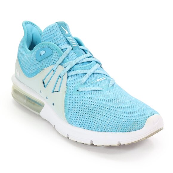 Nike Air Max Sequent 3 Women's Running Shoe Blue Fury Flyknit Athletic Sneaker - Picture 1 of 9